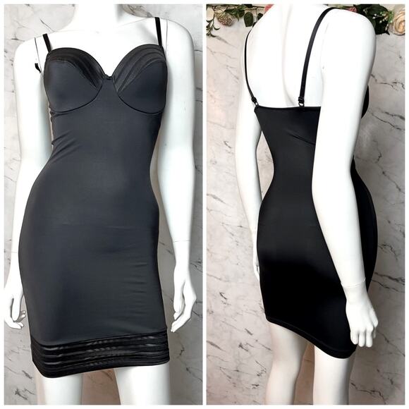 Spanx Assets Red Hot Label Shapewear Padded Slip Dress Black Medium - Picture 2 of 12